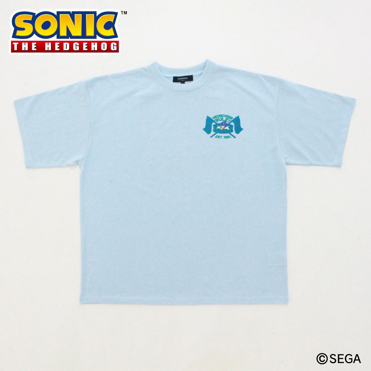 ソニック ロゴ集合Tシャツ メンズ Doublefocus(ダブルフォーカス)(ウスアオ-M)