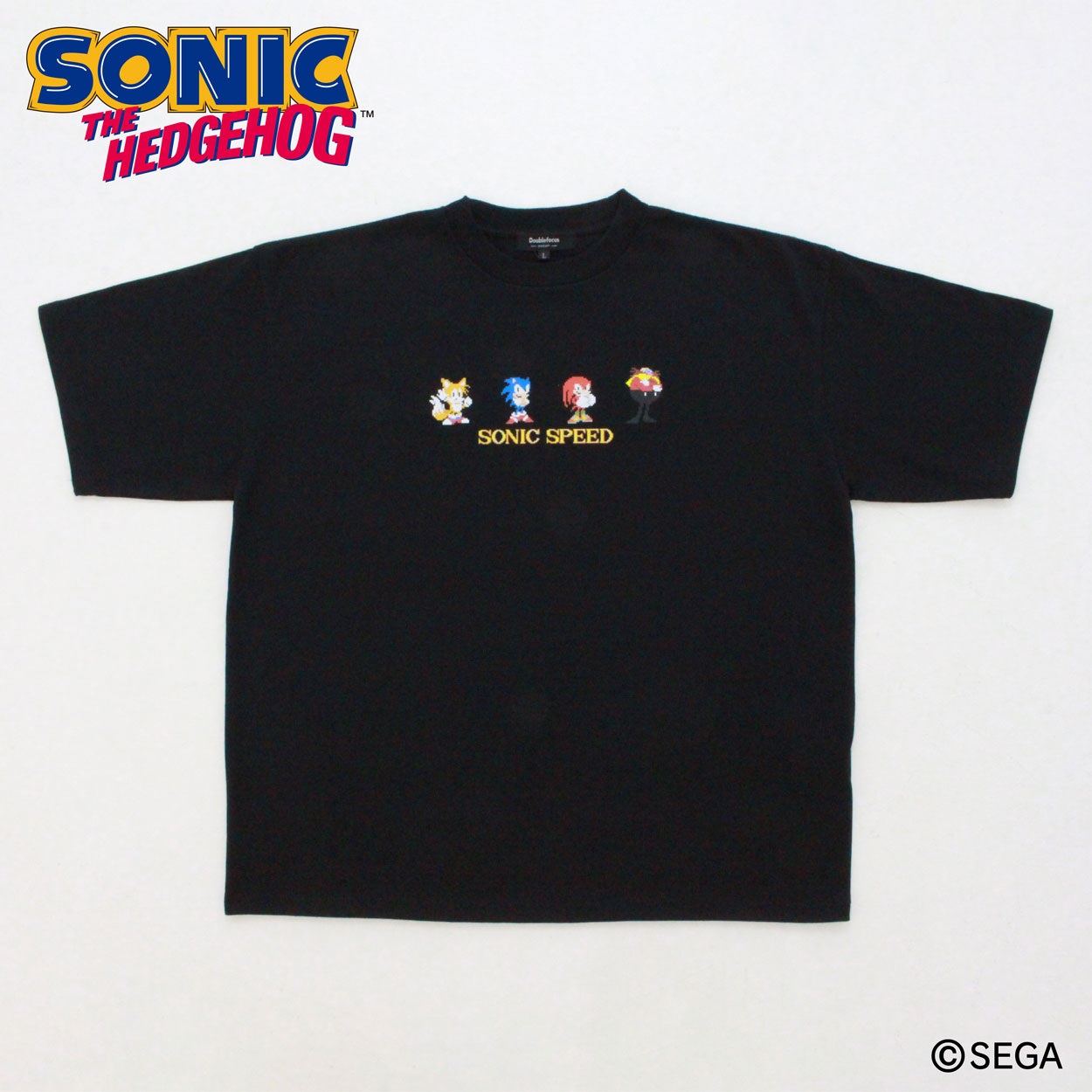 ソニック レトロゲームTシャツ メンズ Doublefocus(ダブルフォーカス)(クロ-M)