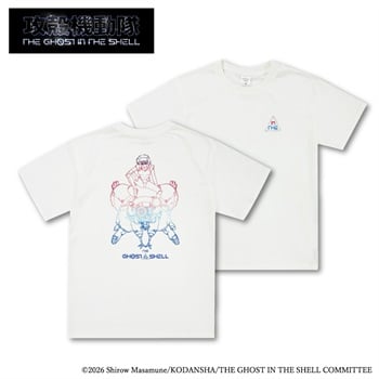 『攻殻機動隊 THE GHOST IN THE SHELL』 草薙素子（少佐）＆フチコマ 半袖Ｔシャツ Doublefocus(ダブルフォーカス)(ホワイト-S)