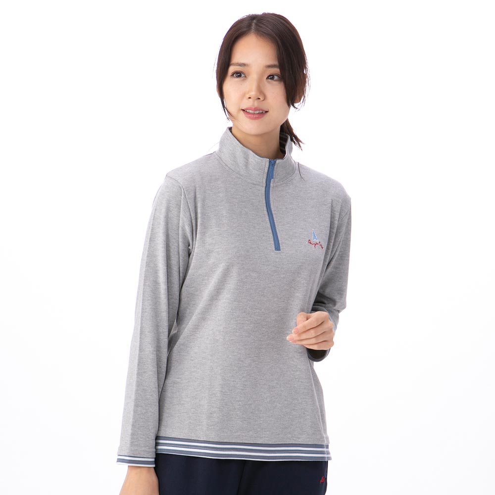 スポーツTシャツ 起毛スムースハーフジッププルオーバー ELLE
