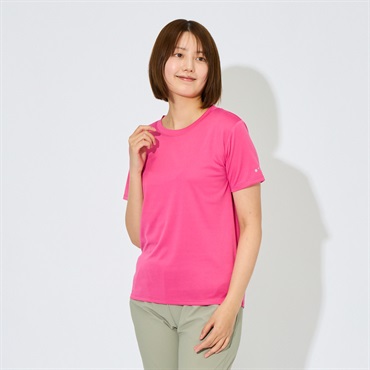 ピースフィットクール RegularFit半袖Tシャツ 遮熱 吸汗速乾 通気性 UVカット(90%) 透けにくい 反射材付き トップバリュ レディス(ウスアカ-S)