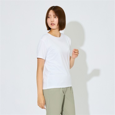 ピースフィットクール RegularFit半袖Tシャツ 遮熱 吸汗速乾 通気性 UVカット(90%) 透けにくい 反射材付き トップバリュ レディス(シロ-M)