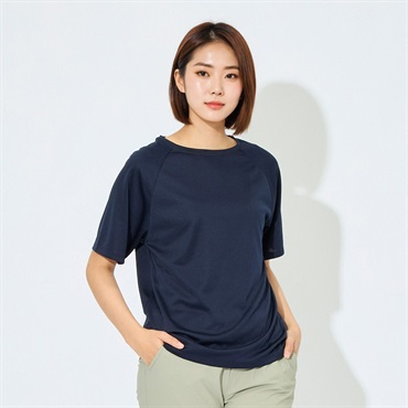 ピースフィットクール RelaxFit 半袖Tシャツ 遮熱 吸汗速乾 通気性 UVカット(90%) 透けにくい 反射材付き トップバリュ レディス(コイアオ-XL)