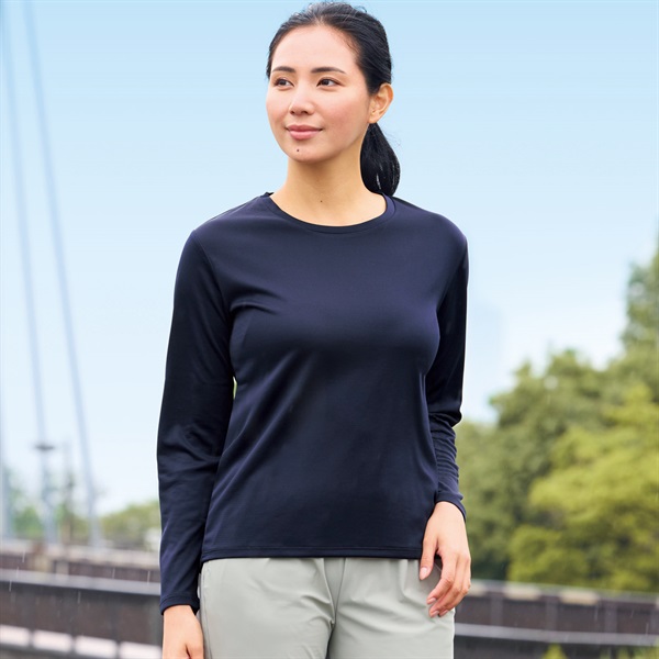 トップバリュドライ長袖Tシャツ 遮熱 吸汗速乾 通気性 UVカット(90%) 透けにくい 反射材付き レディス(コイアオ-S)