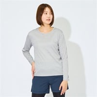 トップバリュドライ杢調長袖Tシャツ 遮熱 吸汗速乾 通気性 UVカット(90%) 透けにくい 反射材付き レディス(ウスクロ-S)