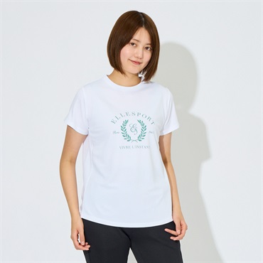 ELLE SPORT(エルスポーツ) プリントTシャツ メッシュ UV対策 吸汗速乾 接触冷感 レディス