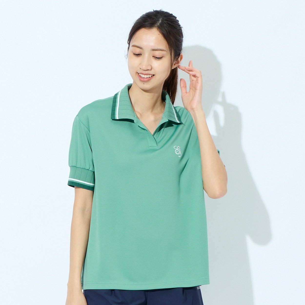ELLE SPORT(エルスポーツ) ワイドポロシャツ UV対策 吸汗速乾