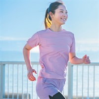 爆速乾軽量半袖Tシャツ 吸水速乾 通気性 再帰反射 sporsium（スポージアム） レディス(ウスアカ-S)