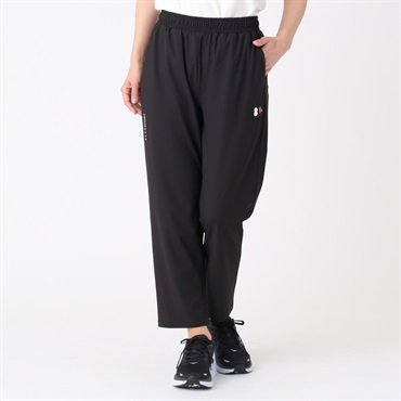 ELLE SPORT(エルスポーツ) リップ調トリコットクロップドパンツ 吸汗速乾 強力接触冷感 レディス(クロ-L)