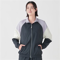 裏メッシュナイロンはっ水ウィンドジャケット 暗い場所でも安心再帰反射付き  背面ベンチレーション UVカット 花粉が落ちやすい  レディス(ウスムラサキ-S)