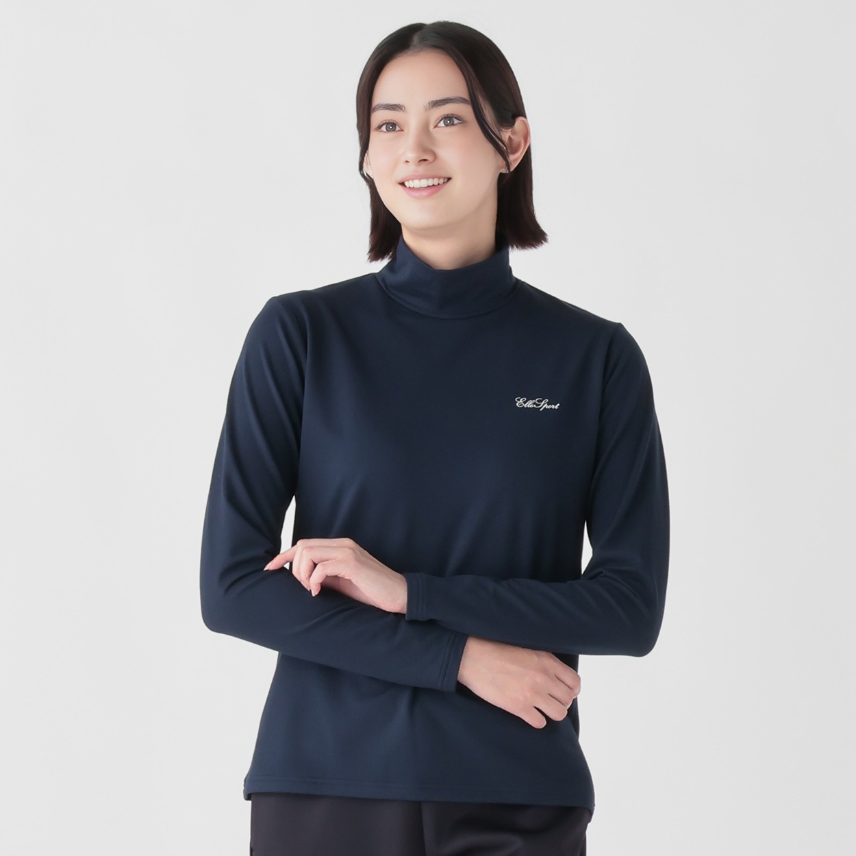 ELLE SPORT(エルスポーツ) 裏起毛スタンドネックプルオーバー ストレッチ レディス(コイアオ-M)