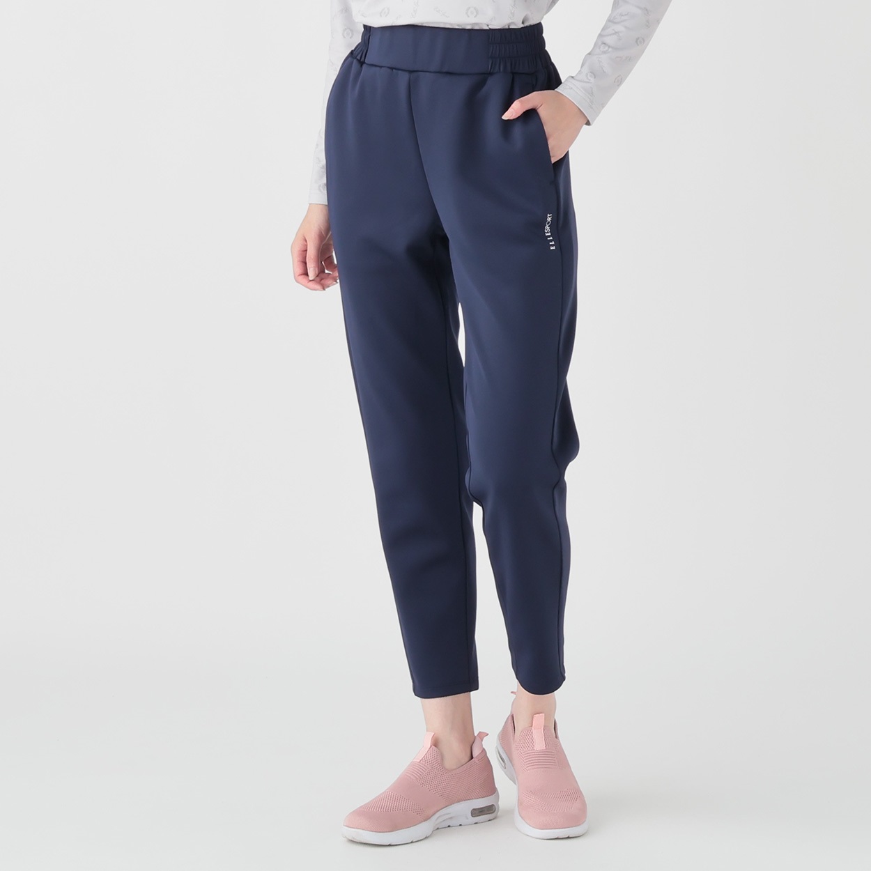 ELLE SPORT(エルスポーツ) ダンボールスタイルアップパンツ 吸汗速乾 UV 抗菌防臭 ストレッチ レディス(コイアオ-L)