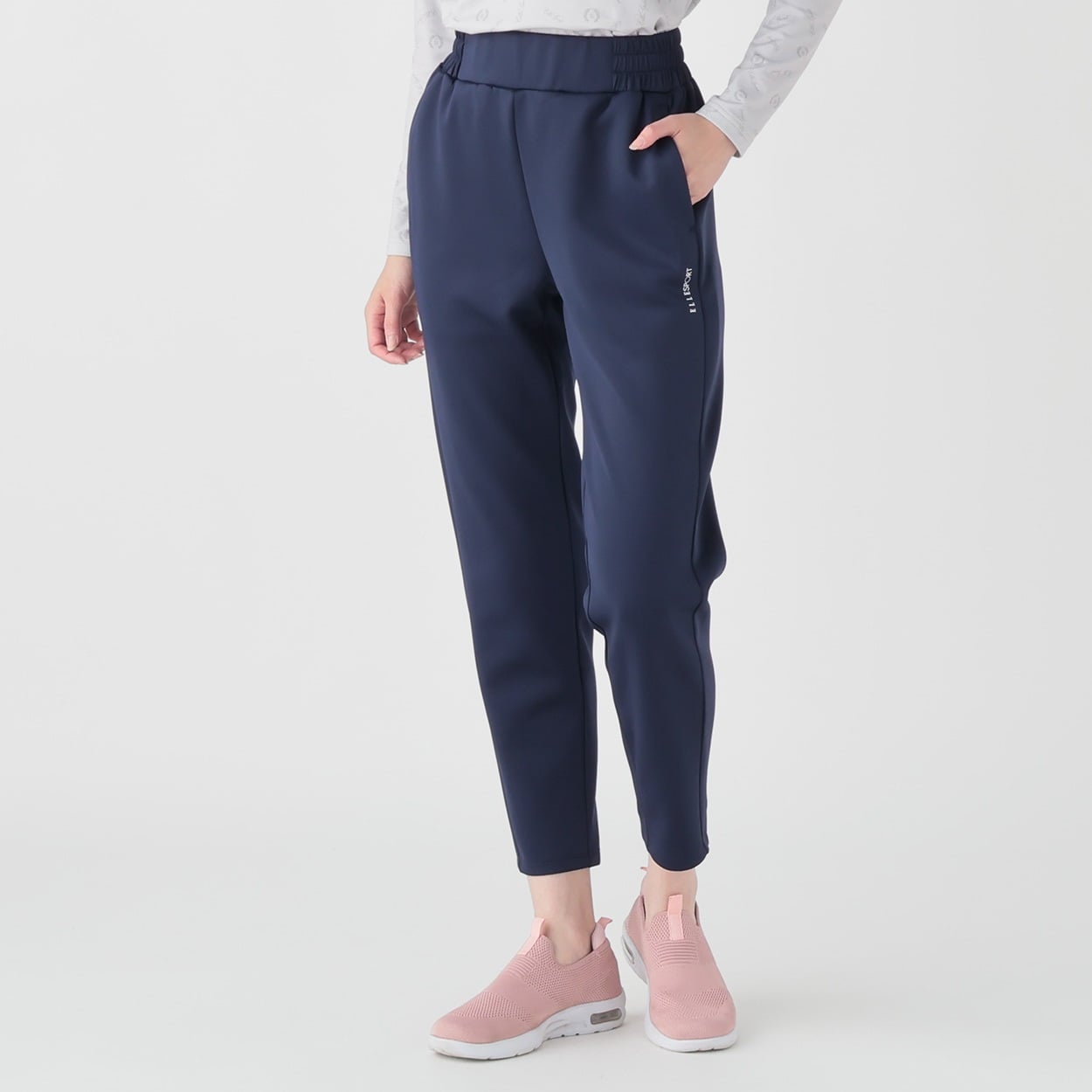 ELLE SPORT(エルスポーツ) ダンボールスタイルアップパンツ 吸汗速乾 UV 抗菌防臭 ストレッチ レディス(コイアオ-XL)