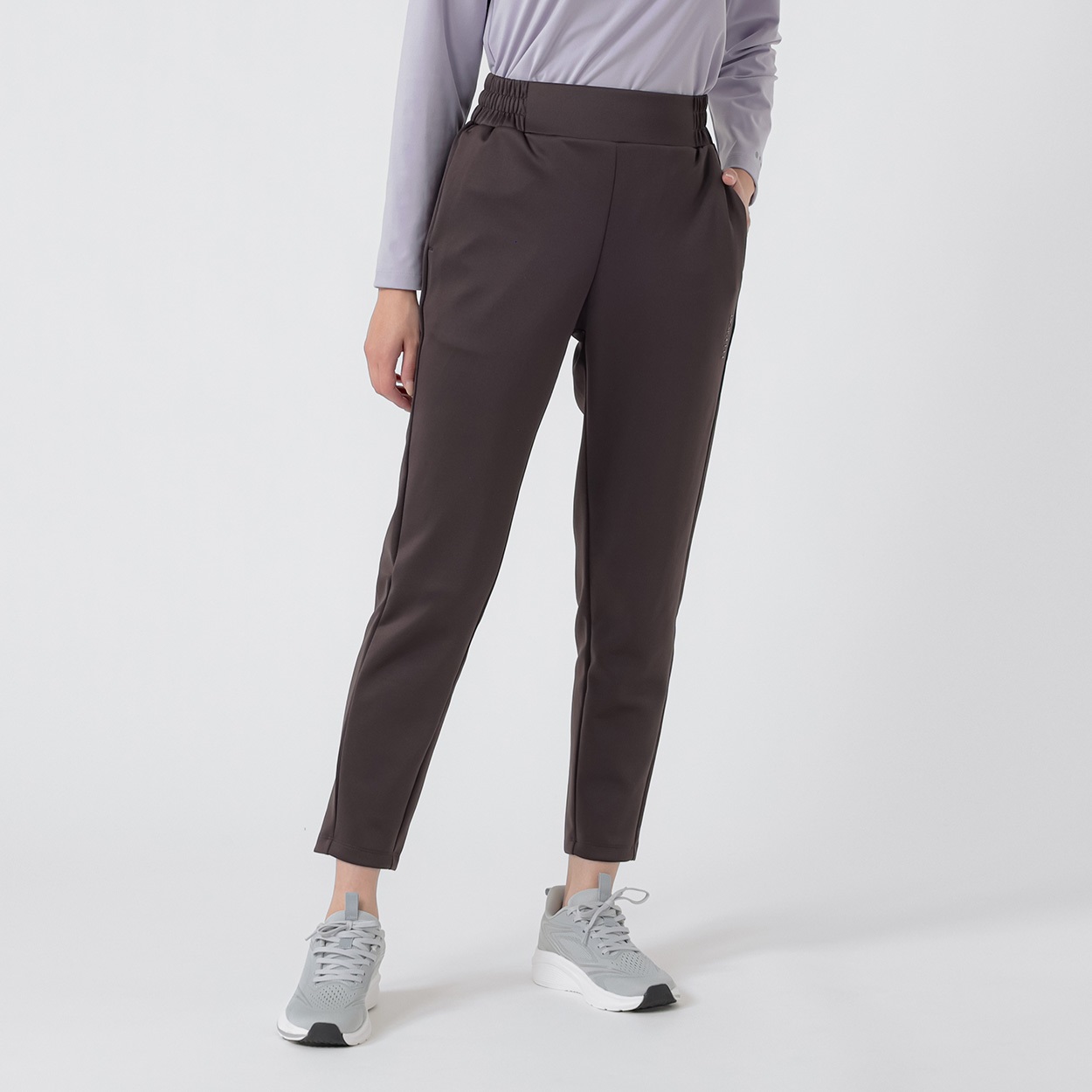 ELLE SPORT(エルスポーツ) ダンボールスタイルアップパンツ 吸汗速乾 UV 抗菌防臭 ストレッチ レディス(コイチャ-XL)