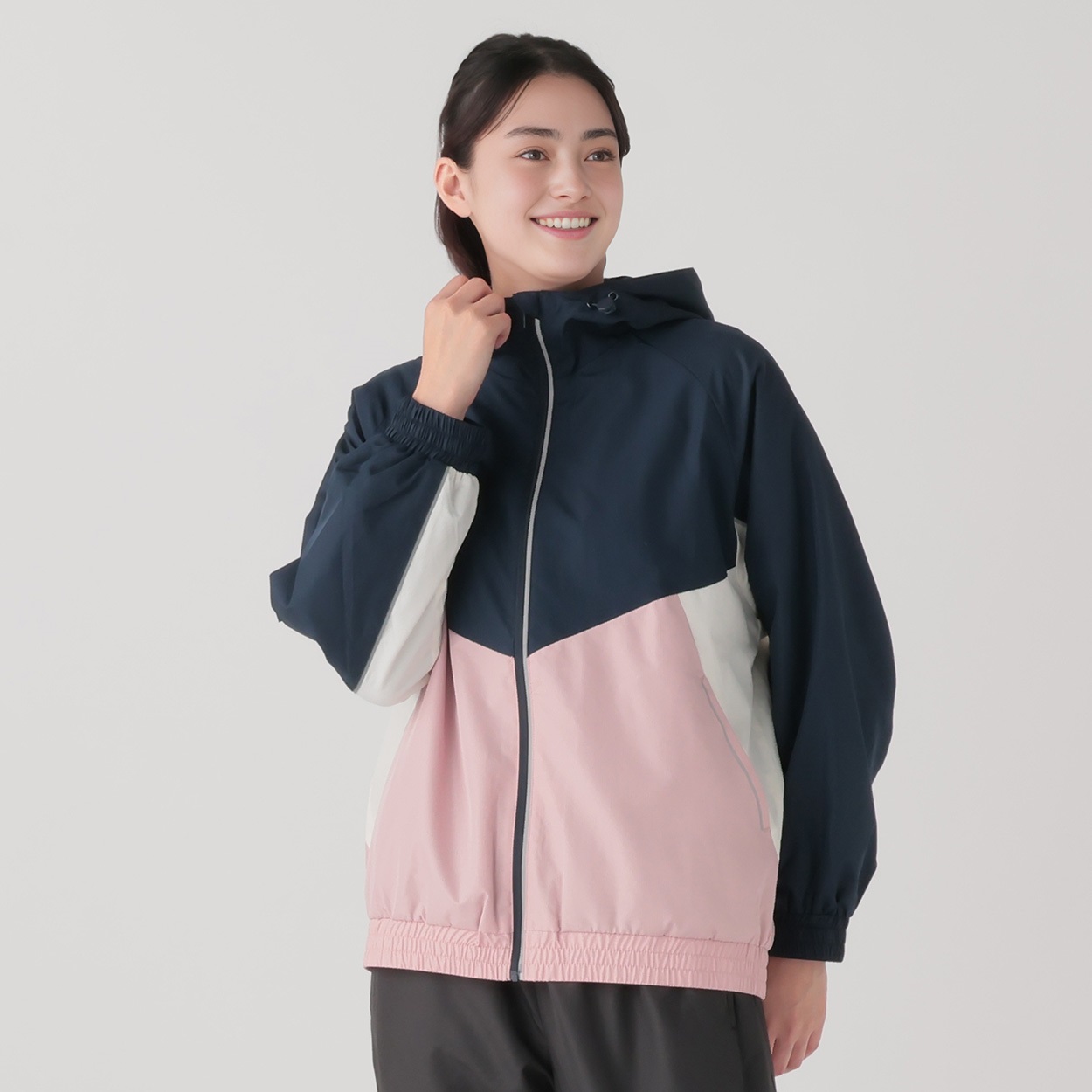 アルチビオ パステルオーロラ ウインドブレーカー 長袖 プルオーバー 裏地フリースウインドジャケット 撥水加工 リフレクター仕様