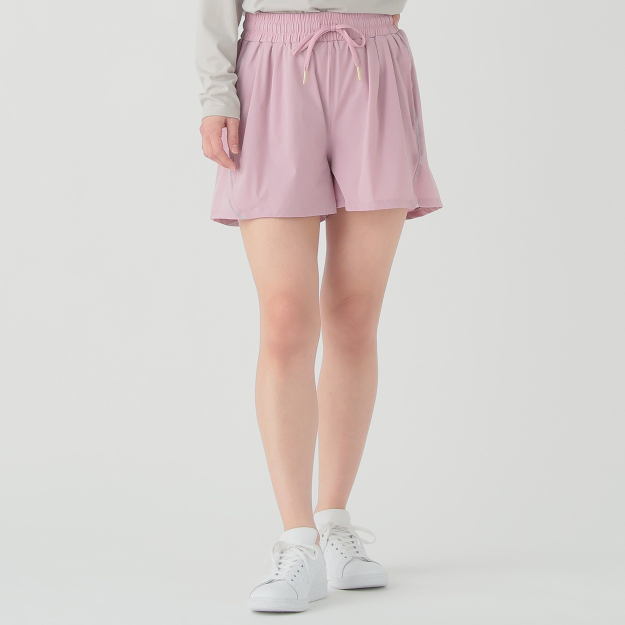 ナイトラン ショートパンツ リフレクター ストレッチ UV加工 sporsium（スポージアム） レディス(ウスアカ-XL)