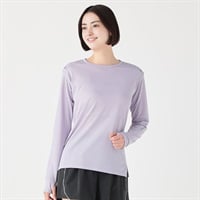 ナイトラン 爆速乾長袖Tシャツ リフレクター 通気性 速乾性 サムホール sporsium（スポージアム） レディス(ウスムラサキ-S)