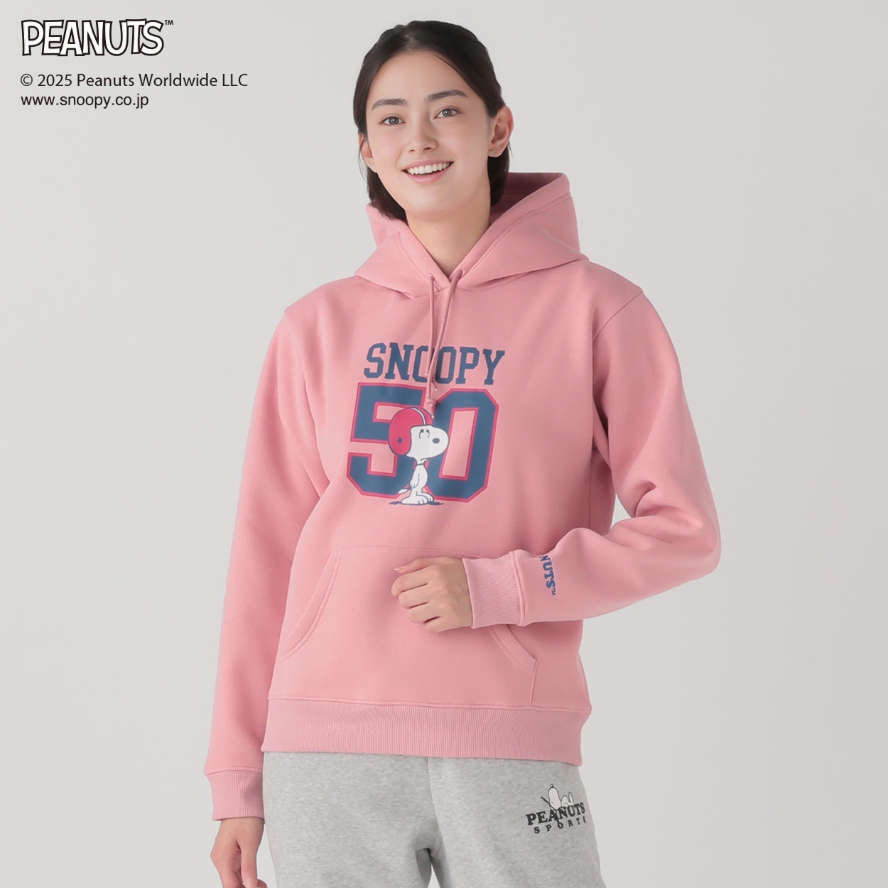 【新品未使用】LOOPWHEELER ×スヌーピー　スカイピンク　スウェット 新品未使用】LOOPWHEELER ×スヌーピー スカイピンク スウェット