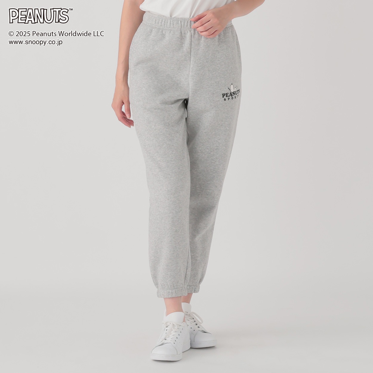 完売品　PEANUTS FRAGMENT Sweat pants グレー L PEANUTS SPORTS 裏起毛スウェットパンツ スヌーピー レディス | イオン