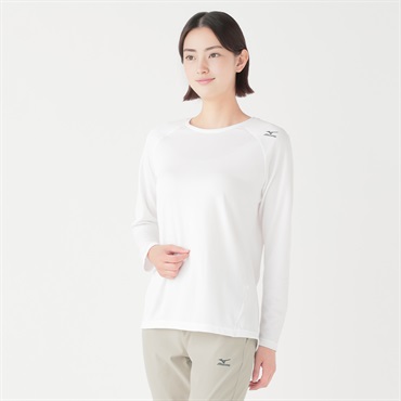 mizuno(ミズノ) エアホール長袖Tシャツ レディス(シロ-S)