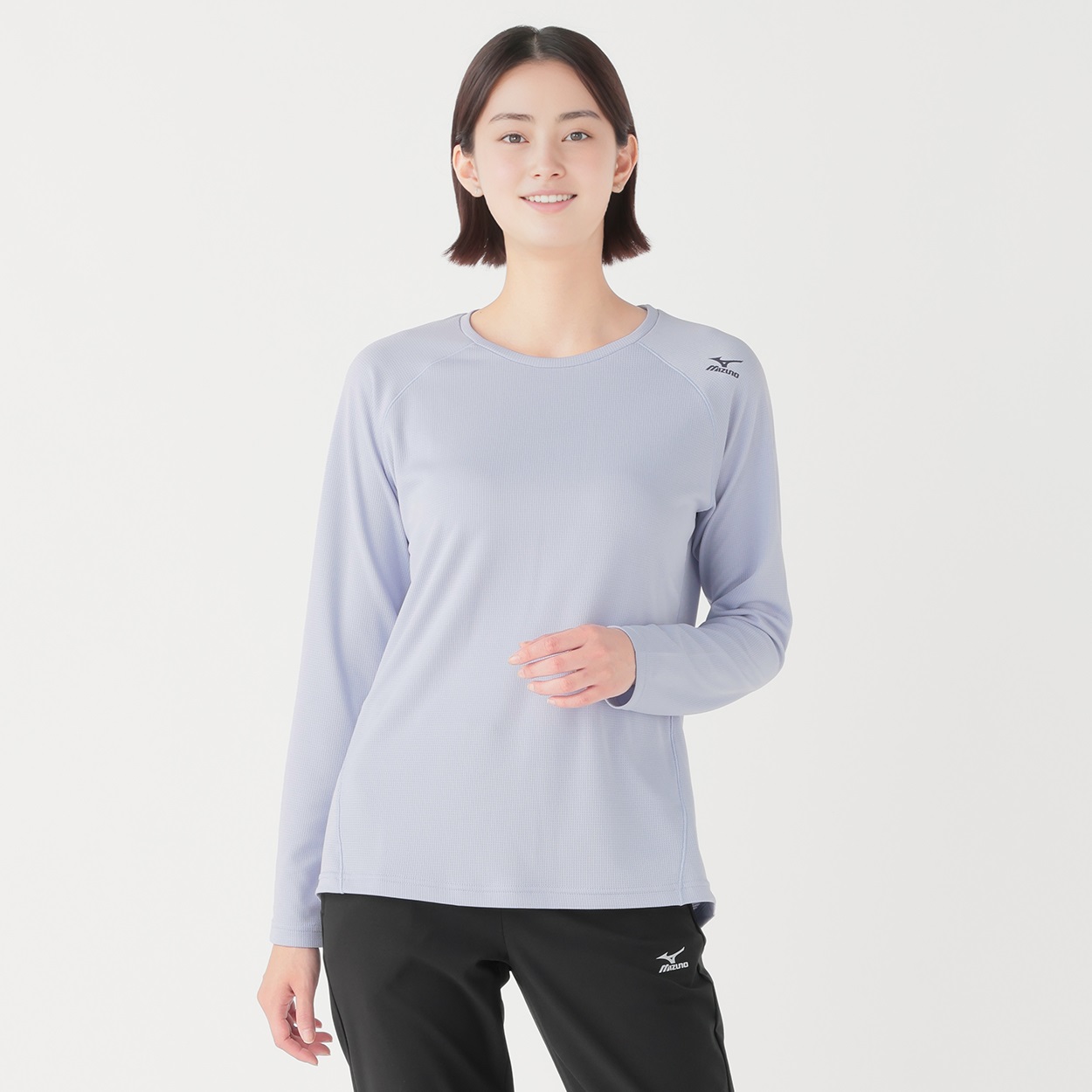 mizuno(ミズノ) エアホール長袖Tシャツ レディス(ウスムラサキ-L)