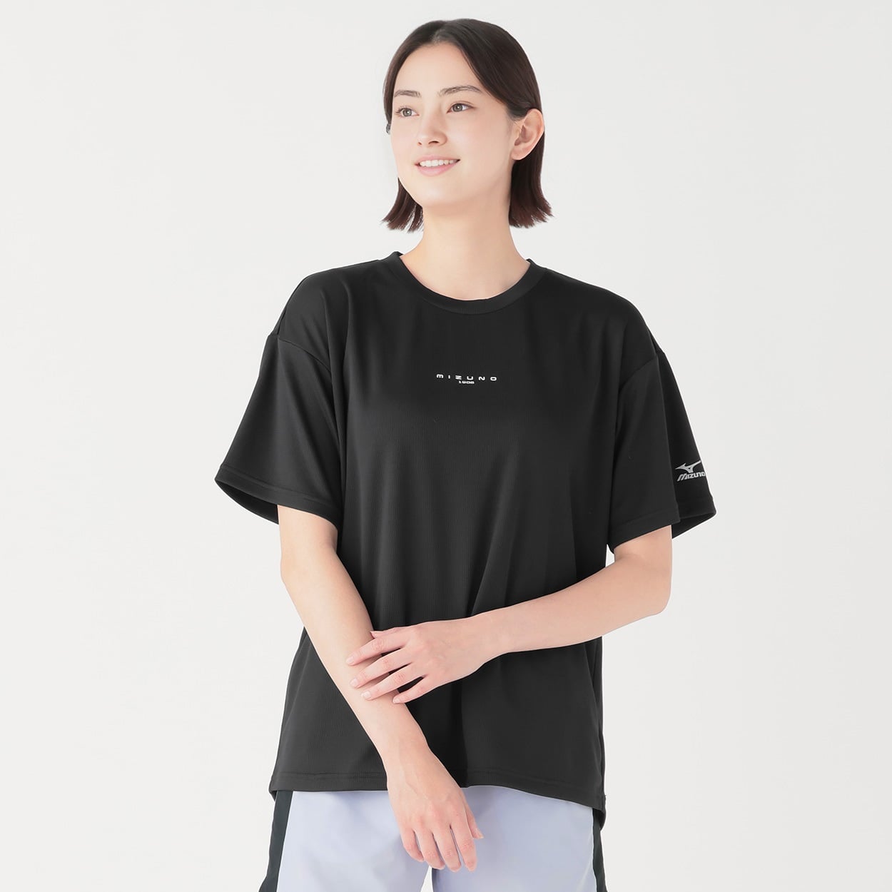 mizuno(ミズノ) エアホール半袖Tシャツ レディス(クロ-S)