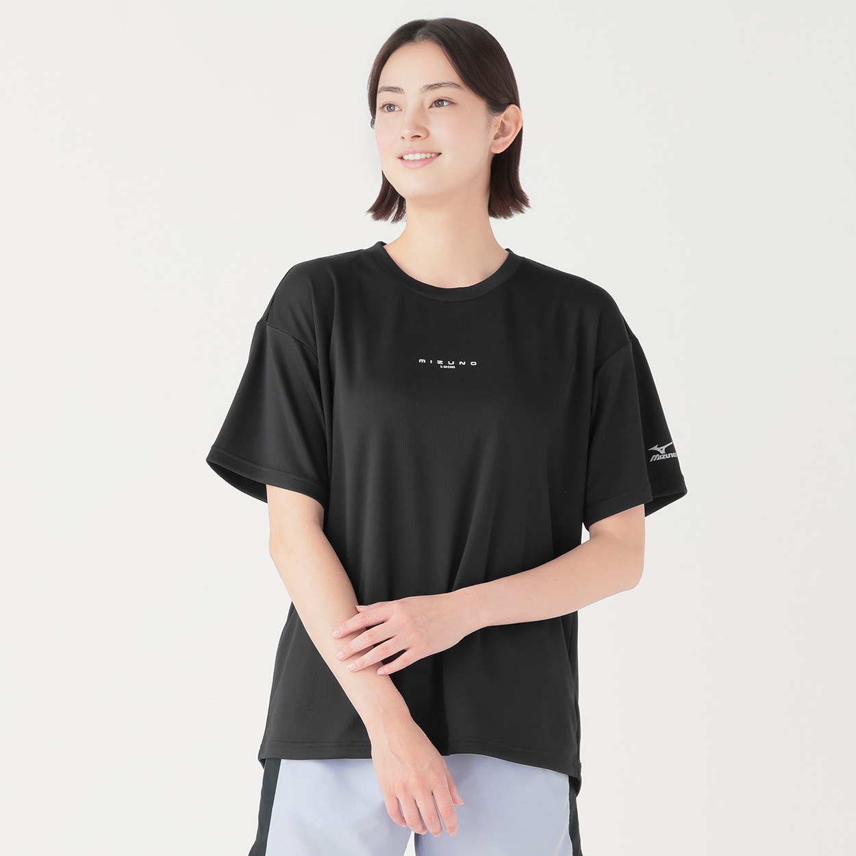 mizuno(ミズノ) エアホール半袖Tシャツ レディス(クロ-XL)