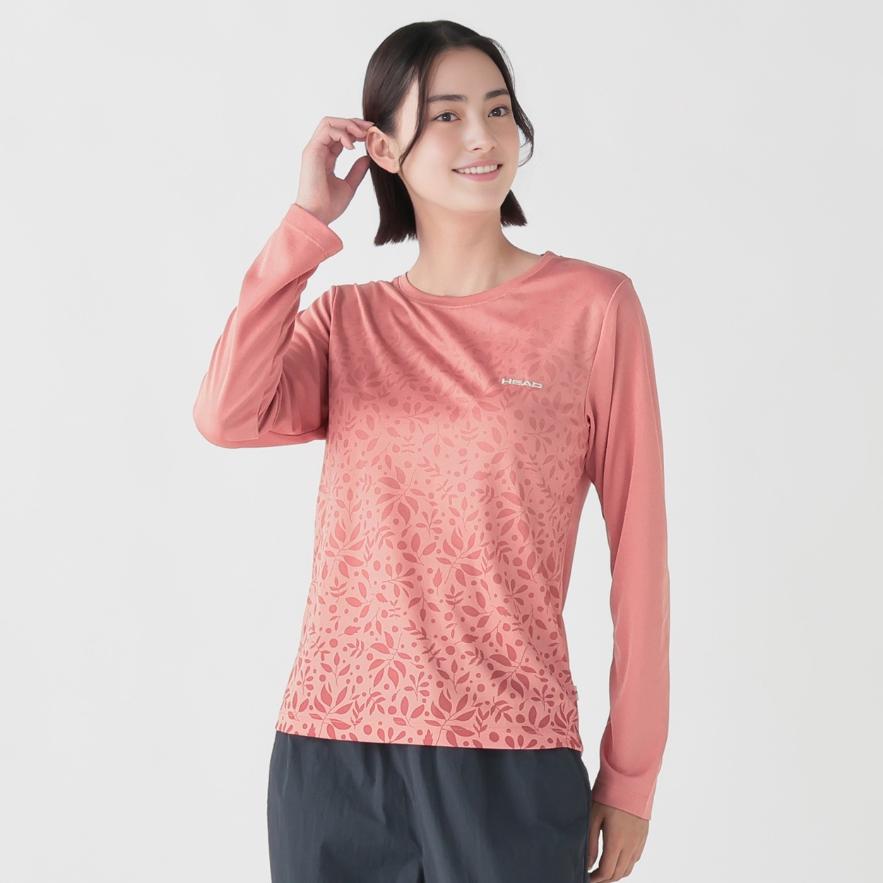 HEAD(ヘッド) グラデーション長袖Tシャツ 吸汗速乾加工 UV対策加工