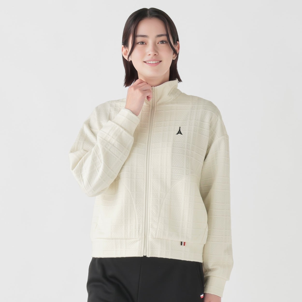 ELLE SPORT(エルスポーツ) ジャガードスタンドジャケット キルティング