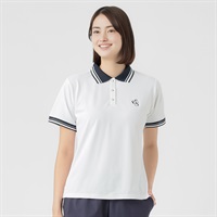 ELLE SPORT(エルスポーツ) カノコポロシャツ UV対策 吸汗速乾 接触冷感 ストレッチ レディス(シロ-S)