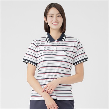 ELLE SPORT(エルスポーツ) カノコポロシャツ UV対策 吸汗速乾 接触冷感 ストレッチ レディス(Ａシロ-S)