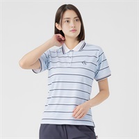 ELLE SPORT(エルスポーツ) カノコポロシャツ UV対策 吸汗速乾 接触冷感 ストレッチ レディス(Ａウスアオ-S)
