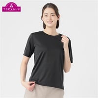ピースフィットクール 無地半袖Tシャツ  遮熱 吸汗速乾 通気性 UVカット 再帰反射 透けにくい トップバリュ(TOPVALU) レディス(クロ-S)