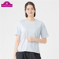 ピースフィットクール 無地半袖Tシャツ  遮熱 吸汗速乾 通気性 UVカット 再帰反射 透けにくい トップバリュ(TOPVALU) レディス(ウスアオ-S)