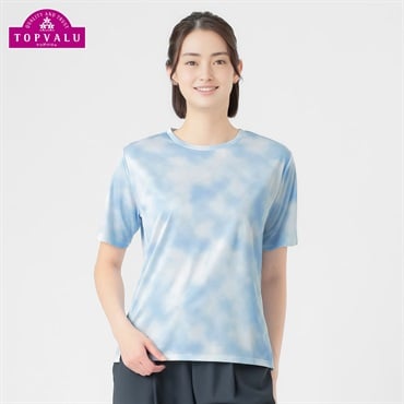ピースフィットクール プリント半袖Tシャツ  遮熱 吸汗速乾 通気性 UVカット 再帰反射 透けにくい トップバリュ(TOPVALU) レディス