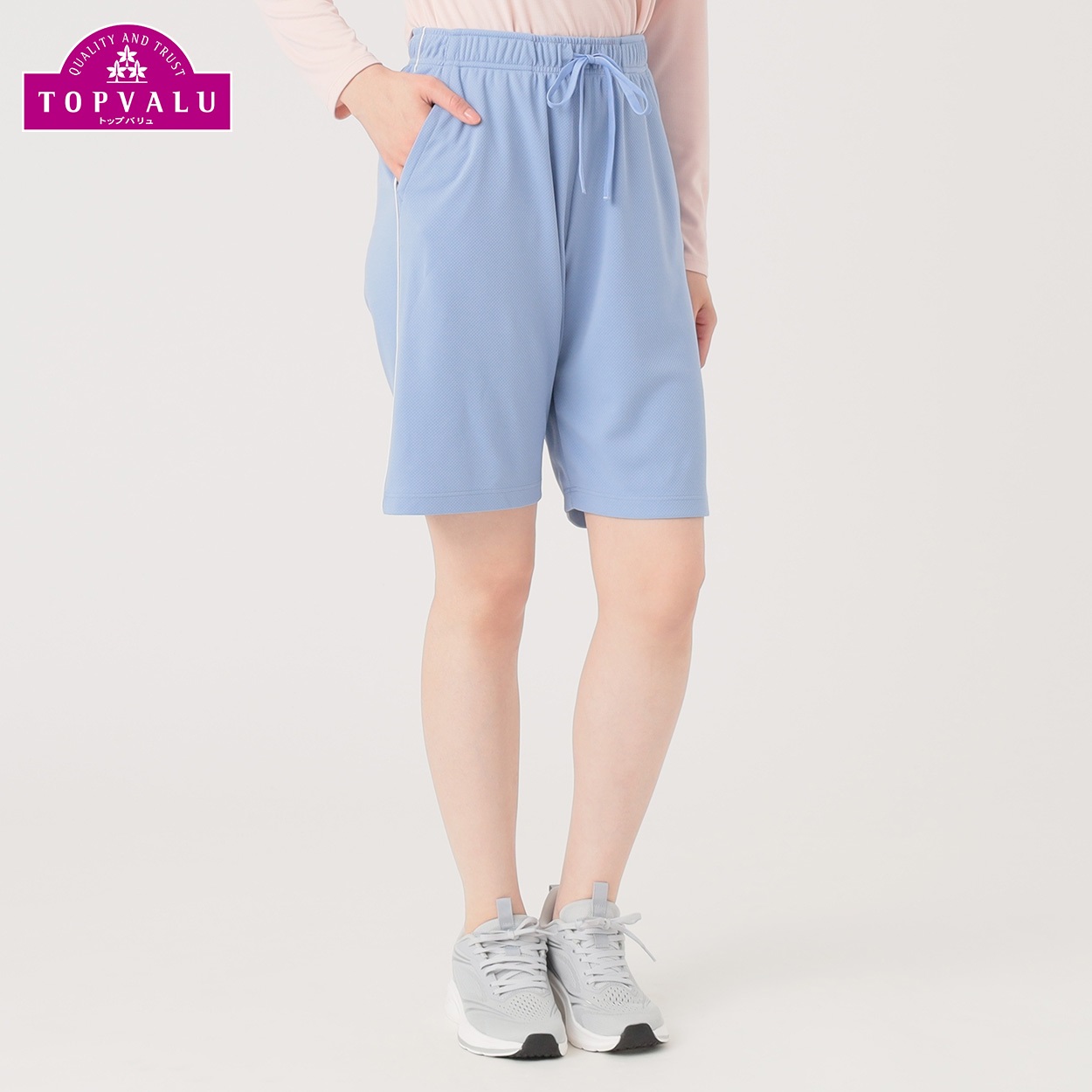ピースフィットクール ハーフパンツ 遮熱 吸汗速乾 通気性 UVカット トップバリュ(TOPVALU) レディス(アオ-XL)