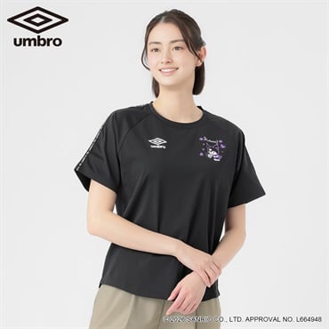 umbro×サンリオキャラクターズコラボTシャツ（クロミ/けろけろけろっぴ）　　吸水速乾　UV対策　ストレッチ レディス(クロ-M)