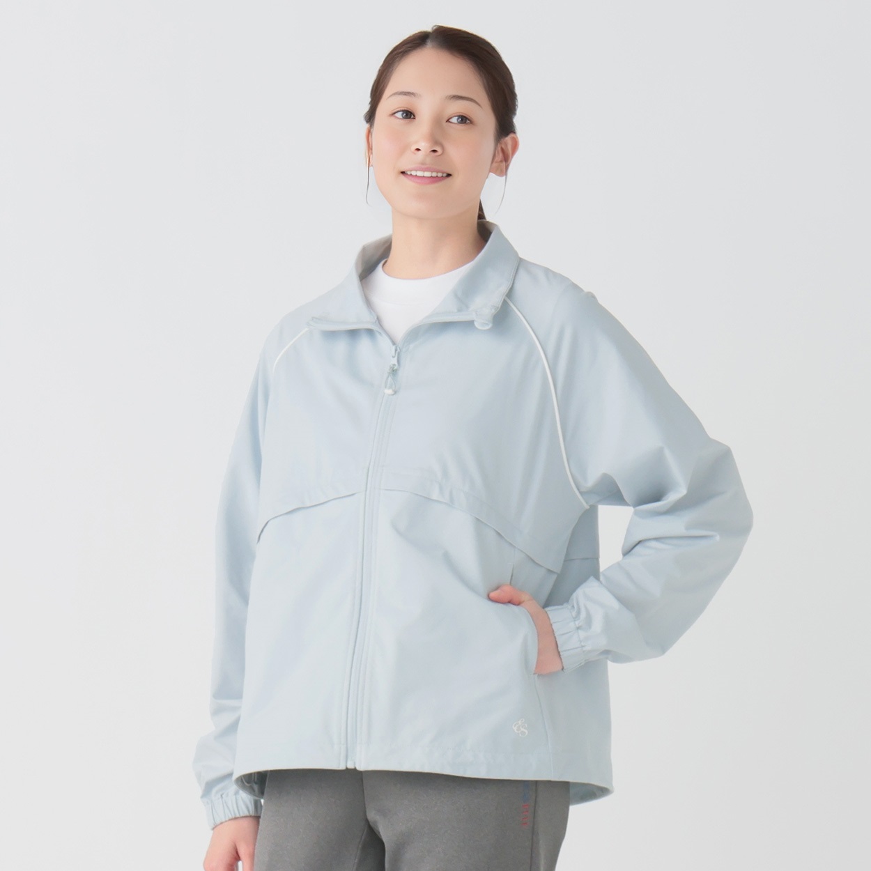 ELLE SPORT(エルスポーツ) パイピングスタンドジャケット 吸汗速乾 UV