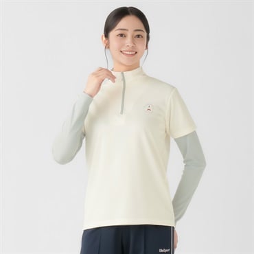 ELLE SPORT(エルスポーツ) ハニカムメッシュアンサンブル 吸汗速乾 UV レディス(シロ-S)