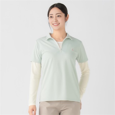 ELLE SPORT(エルスポーツ) ハニカムメッシュアンサンブル 吸汗速乾 UV レディス(ウスミドリ-S)