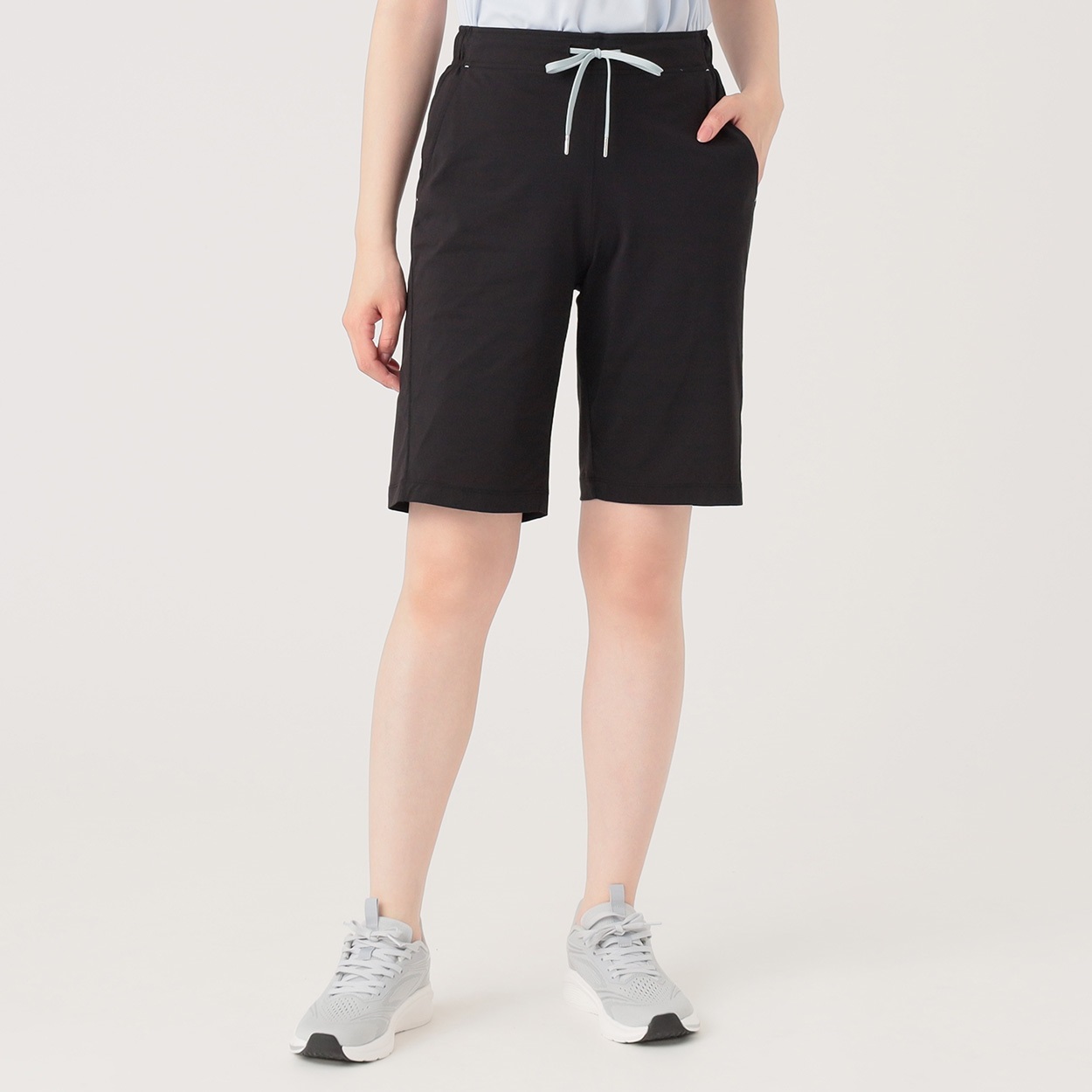 ドライストレッチハーフパンツ ストレッチ・吸汗速乾・UV対策 レディス(クロ-L)