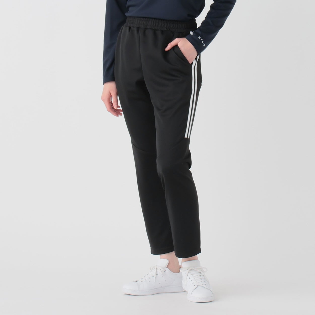 トレーニングパンツ 吸水速乾 股下丈６４ｃｍ レディス(クロ-S)