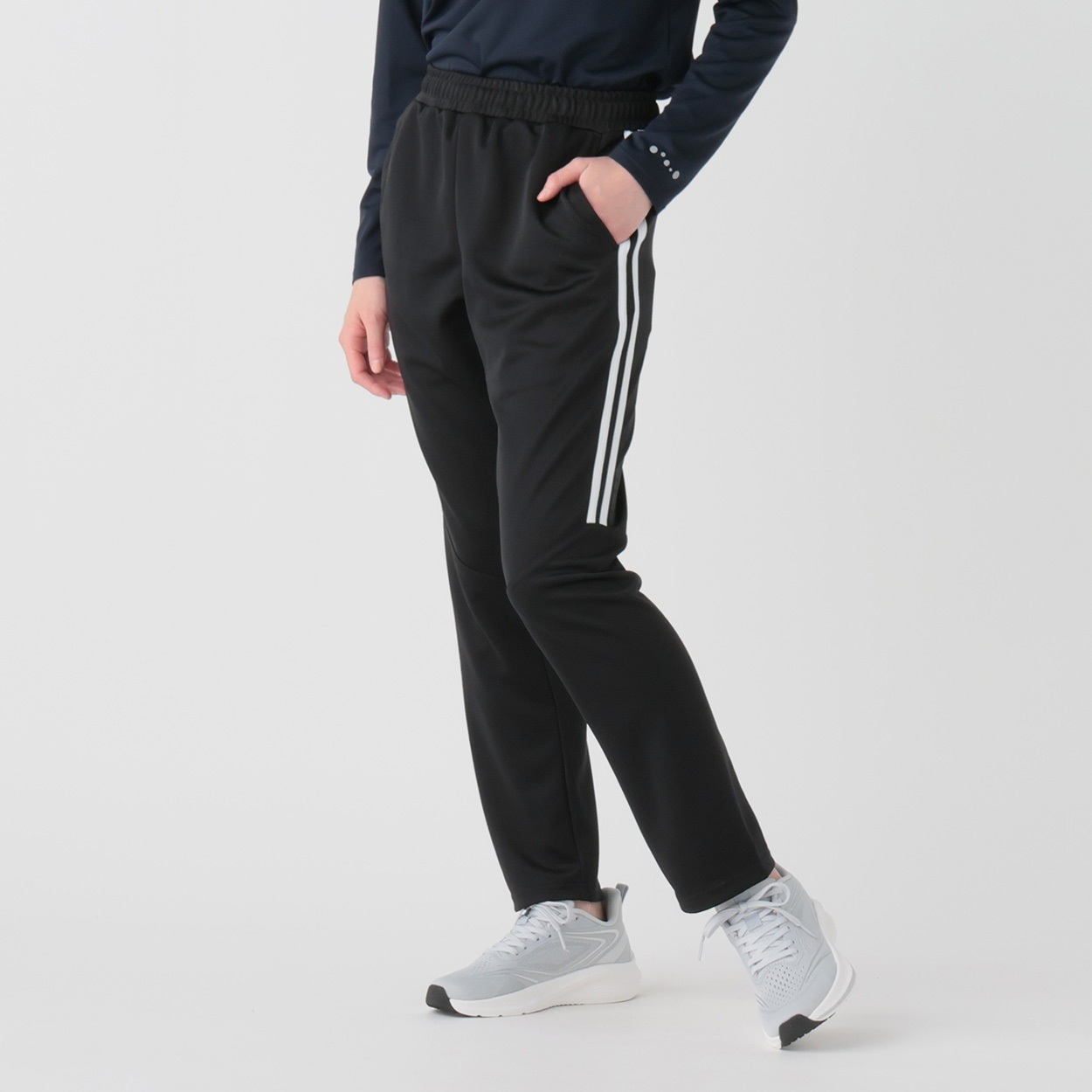 トレーニングパンツ 吸水速乾 股下丈６８ｃｍ レディス(クロ-XL)