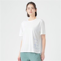 ボックスグラフィック半袖Ｔシャツ  吸水速乾 UVカット 接触冷感 再帰反射  sporsium（スポージアム） レディス(シロ-S)