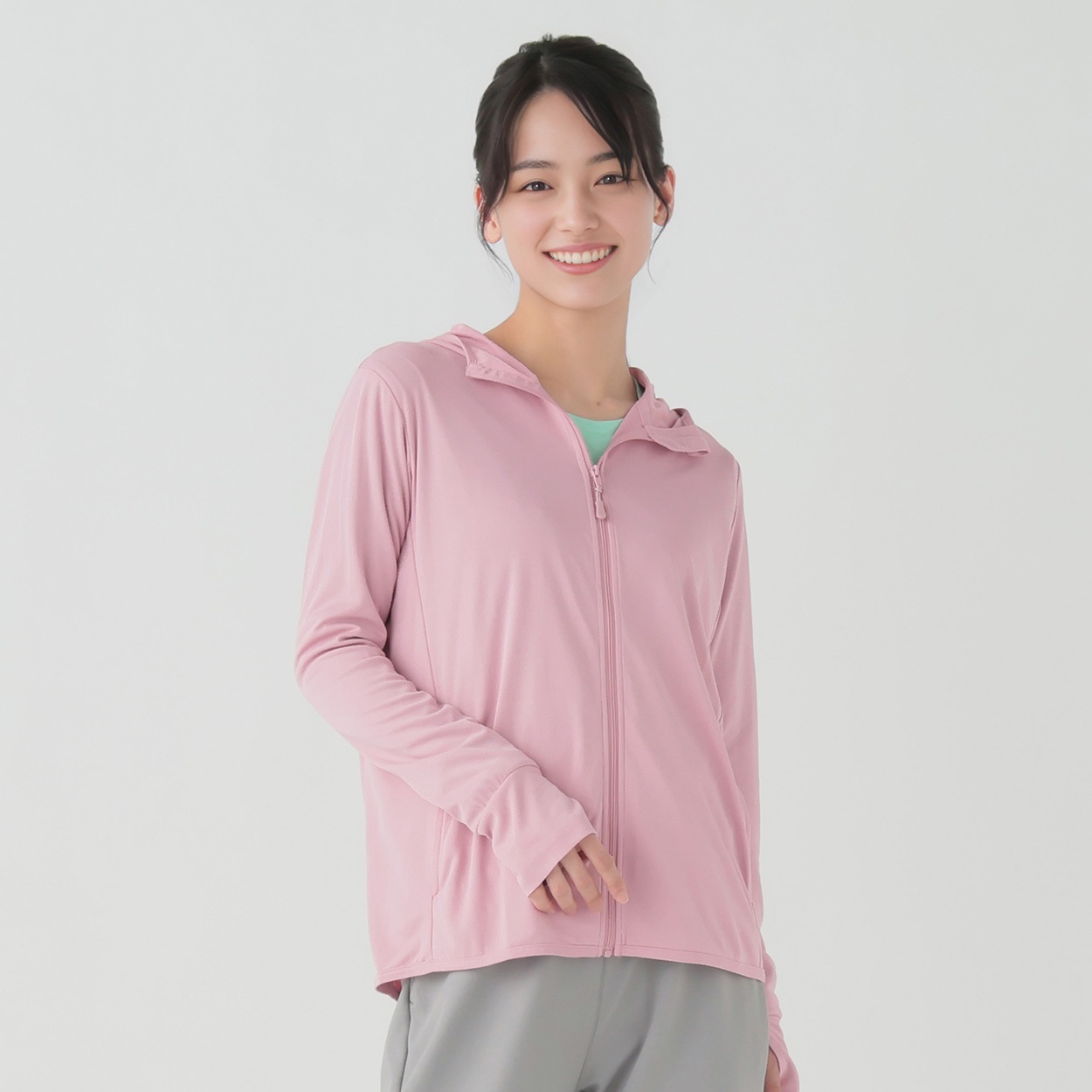 UV強冷感パーカー  強接触冷感 UV対策 吸水速乾 sporsium（スポージアム） レディス(ウスアカ-M)