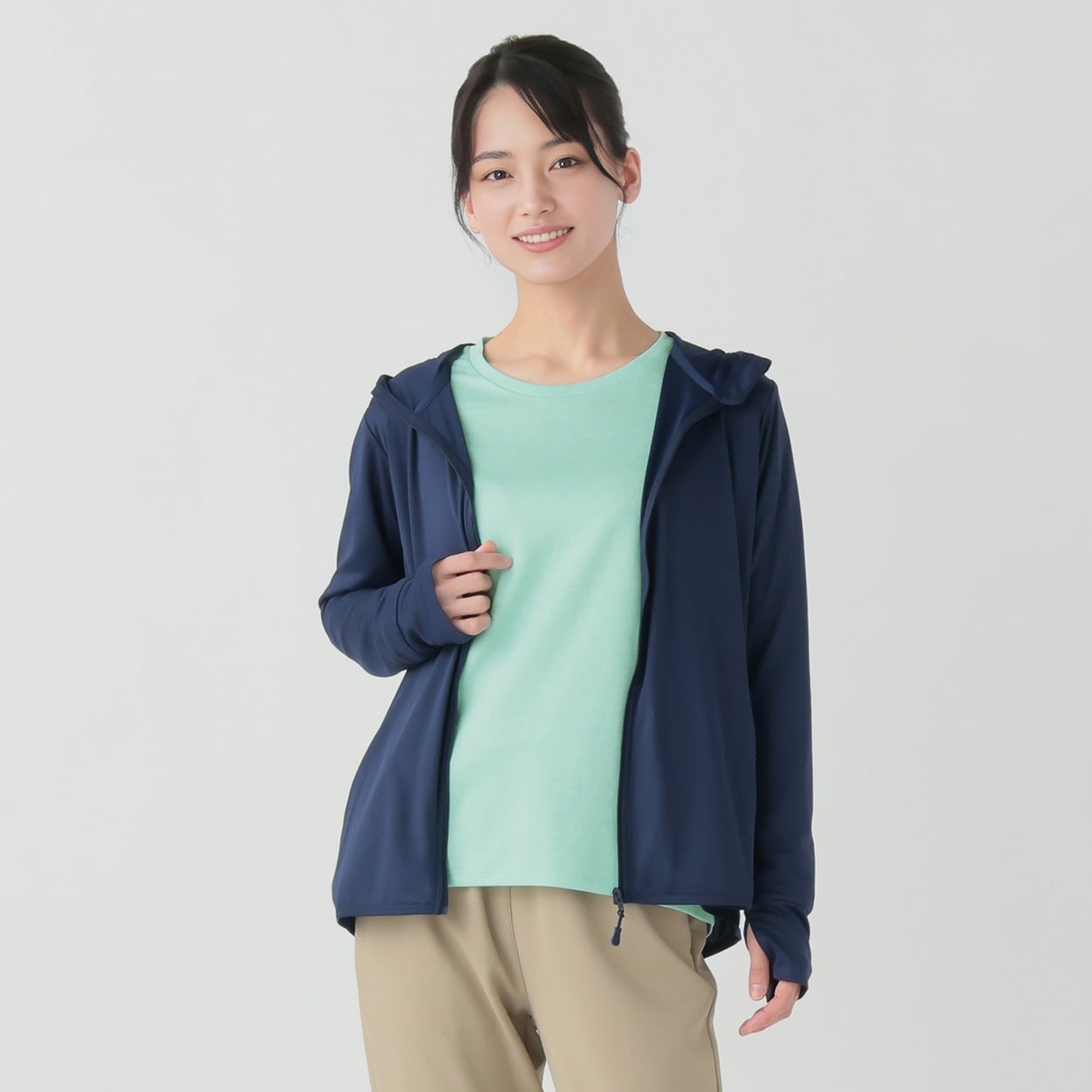 UV強冷感パーカー  強接触冷感 UV対策 吸水速乾 sporsium（スポージアム） レディス(コイアオ-2XL)