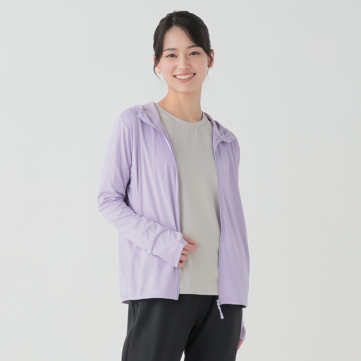 UV強冷感パーカー  強接触冷感 UV対策 吸水速乾 sporsium（スポージアム） レディス(ウスムラサキ-L)