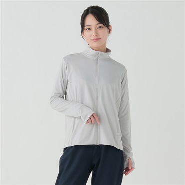 UV強冷感ジャケット  スタンド衿 強接触冷感 UV対策 吸水速乾 sporsium（スポージアム） レディス(ウスクロ-S)