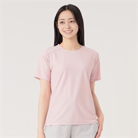 爆速乾半袖Tシャツ クイックドライ 通気性 UV対策   レディス(ウスアカ-S)