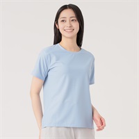 爆速乾半袖Tシャツ クイックドライ 通気性 UV対策   レディス(ウスアオ-S)